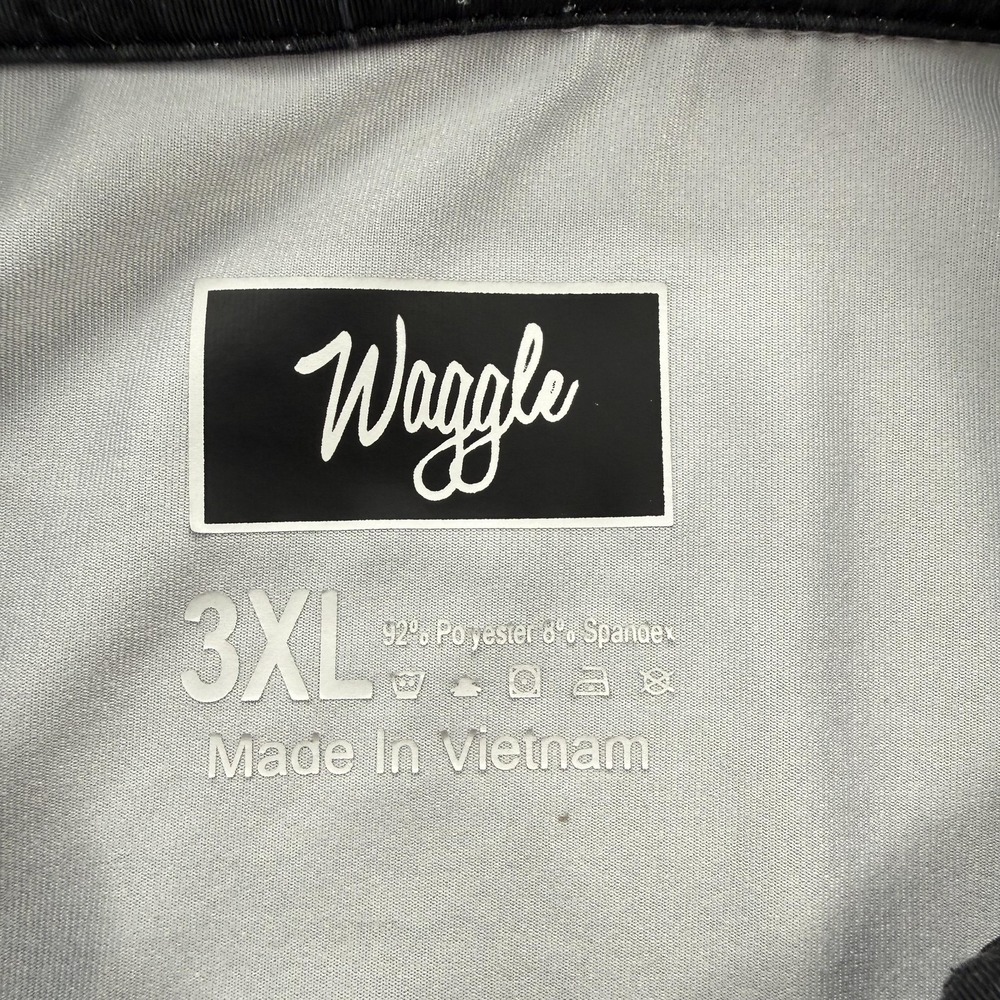Waggle Polo Shirt Mens 3XL Gray Bear Forest Print Golf Performance Stretch - Picture 3 of 8
